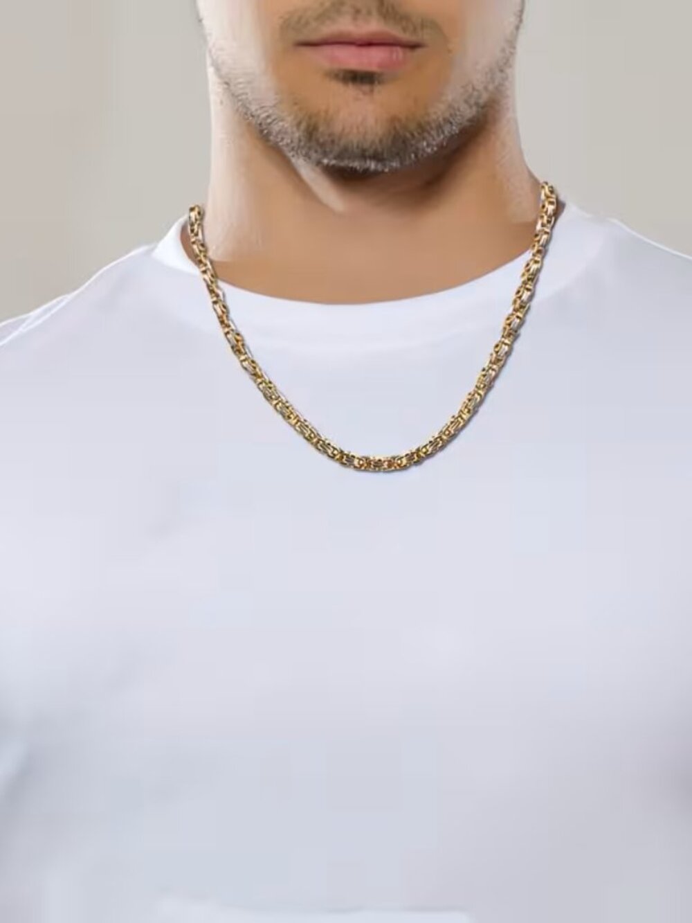 #113 Men's Byzantine Necklace Made of 304 304 Stainless Steel Chain